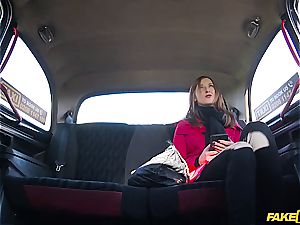 little sandy-haired Linda pays for her cab with her vagina