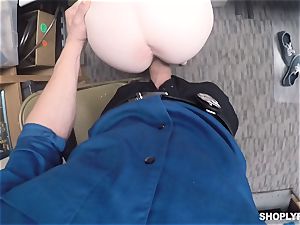 Katy smooch caught by strung up mall cop and torn up deep